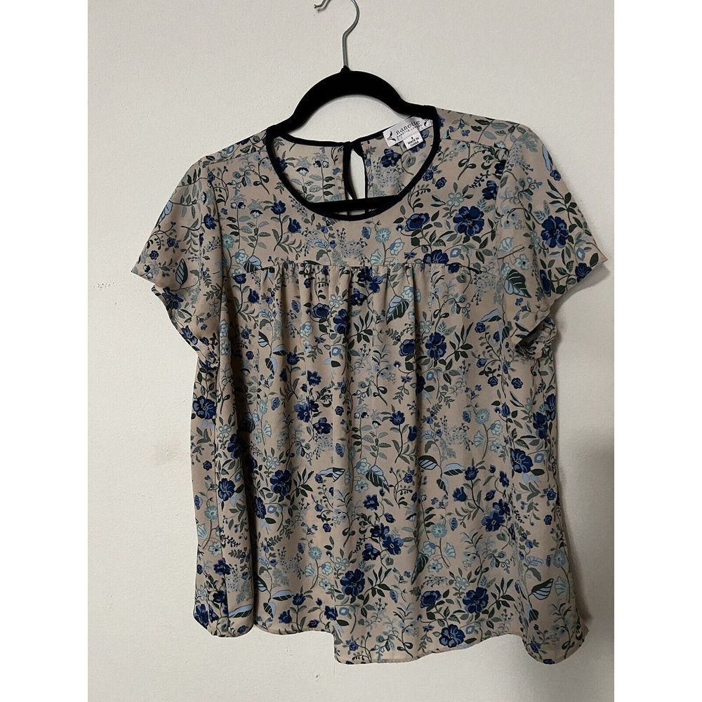 Nannette Lepore Size Small Blue Floral Blouse